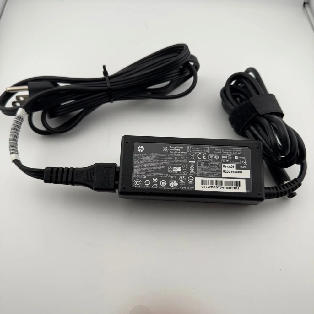 HP AC Adapter Laptop Charger 65W Black PPP009L-E 18.5V 3.5A 608425-001 OEM